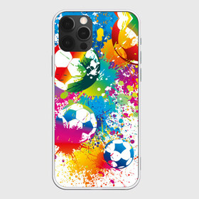 Чехол для iPhone 12 Pro Max с принтом Футбольные мячи в Новосибирске, Силикон |  | ball | cove | football | leather | soccer | белый | болельщик | брызги | графика | иллюстрация | картинка | кожа | краски | мода | мяч | покрытие | пятна | радуга | рисунок | сила | скорость | спорт | спортсмен | стиль