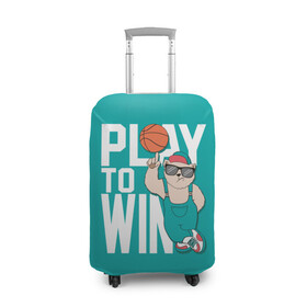 Чехол для чемодана 3D с принтом Play to win в Новосибирске, 86% полиэфир, 14% спандекс | двустороннее нанесение принта, прорези для ручек и колес | Тематика изображения на принте: баскетбол | баскетбольный | бейсболка | графика | животное | зелёный | играй | иллюстрация | картинка | комбинезон | кот | кроссовки | крутит | мода | мяч | на пальце | надпись | очки | победы | ради