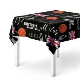 Скатерть 3D с принтом British basketball в Новосибирске, 100% полиэстер (ткань не мнется и не растягивается) | Размер: 150*150 см | Тематика изображения на принте: англия | баскетбол | баскетбольные | болельщик | британия | британский | бросок | графика | держава | игра | иллюстрация | картинка | кольцо | мода | мячи | надпи | прыжок | рисунок | сетка | сила