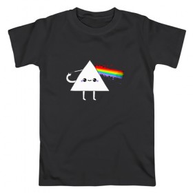 Мужская футболка хлопок с принтом Kawaii Pink Floyd в Новосибирске, 100% хлопок | прямой крой, круглый вырез горловины, длина до линии бедер, слегка спущенное плечо. | anime | аниме | выстрел | лапочка | логотип | луч | милый | мимими | музыка | пистолет | прелесть | призма | радуга | рок | свет | треугольник