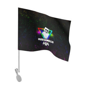 Флаг для автомобиля с принтом Marshmello в Новосибирске, 100% полиэстер | Размер: 30*21 см | christopher | comstock | dj | dotcom | friends | marshmallow | marshmello | usa | диджей | друзья | комсток | крис | маршмэллоу | продюсер | сша