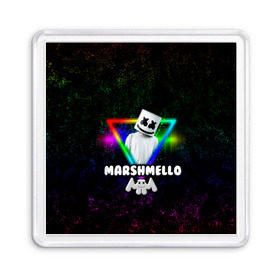 Магнит 55*55 с принтом Marshmello в Новосибирске, Пластик | Размер: 65*65 мм; Размер печати: 55*55 мм | christopher | comstock | dj | dotcom | friends | marshmallow | marshmello | usa | диджей | друзья | комсток | крис | маршмэллоу | продюсер | сша