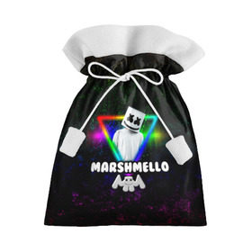 Подарочный 3D мешок с принтом Marshmello в Новосибирске, 100% полиэстер | Размер: 29*39 см | christopher | comstock | dj | dotcom | friends | marshmallow | marshmello | usa | диджей | друзья | комсток | крис | маршмэллоу | продюсер | сша