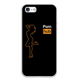 Чехол для iPhone 5/5S матовый с принтом Pornhub (neon girl) в Новосибирске, Силикон | Область печати: задняя сторона чехла, без боковых панелей | brazzers | видео | девушка | любовь | неон | свечение | силуэт | фигура | хаб | чувства