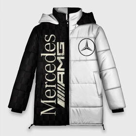Женская зимняя куртка 3D с принтом Mercedes в Новосибирске, верх — 100% полиэстер; подкладка — 100% полиэстер; утеплитель — 100% полиэстер | длина ниже бедра, силуэт Оверсайз. Есть воротник-стойка, отстегивающийся капюшон и ветрозащитная планка. 

Боковые карманы с листочкой на кнопках и внутренний карман на молнии | amg | mercedes | авто | автомобиль | иномарка | логотип | машина | мерседес | текстура