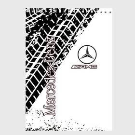 Скетчбук с принтом Mercedes в Новосибирске, 100% бумага
 | 48 листов, плотность листов — 100 г/м2, плотность картонной обложки — 250 г/м2. Листы скреплены сверху удобной пружинной спиралью | amg | mercedes | авто | автомобиль | иномарка | логотип | машина | мерседес | текстура