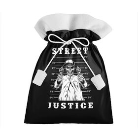 Подарочный 3D мешок с принтом Street justice в Новосибирске, 100% полиэстер | Размер: 29*39 см | Тематика изображения на принте: justice | s | skeleton | skull | street | банда | бандана | бандит | бейсболка | графика | иллюстрация | картинка | мода | надпись | оружие | пистолеты | платок | револьверы | рисунок | символ | скелет | справедливость