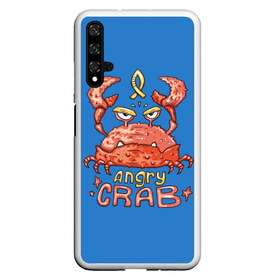 Чехол для Honor 20 с принтом Hungry crab в Новосибирске, Силикон | Область печати: задняя сторона чехла, без боковых панелей | angry | crab | gloomy | hungry | ocean | red | sea | sign | stars | water | вода | голодный | графика | детский | звезды | злой | знак | иллюстрация | картинка | краб | красный | мода | море | морские | надпись | океан | рисунок | рыба