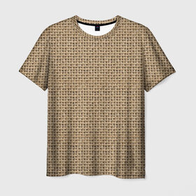 Мужская футболка 3D с принтом Джут в Новосибирске, 100% полиэфир | прямой крой, круглый вырез горловины, длина до линии бедер | веревка | волокно | грубая | канат | мешковина | мешок | натуральное | плетение | роба | текстильное | ткань
