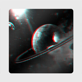 Магнит виниловый Квадрат с принтом Cosmos Glitch в Новосибирске, полимерный материал с магнитным слоем | размер 9*9 см, закругленные углы | Тематика изображения на принте: вселенная | глитч | звезды | земля | космос | плеяды | пространство