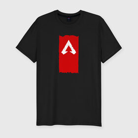 Мужская футболка премиум с принтом Apex в Новосибирске, 92% хлопок, 8% лайкра | приталенный силуэт, круглый вырез ворота, длина до линии бедра, короткий рукав | apex legends | игры | красный | логотип