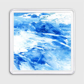 Магнит 55*55 с принтом Вода акварель в Новосибирске, Пластик | Размер: 65*65 мм; Размер печати: 55*55 мм | 23 | 8 | абстракция | акварель | белый | вип | дизайн | коньки | красота | лед | мода | море | новинка | новый год | подарок | синий | снег | стритвир | топ | тренд | холод | художник