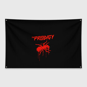 Флаг-баннер с принтом The Prodigy в Новосибирске, 100% полиэстер | размер 67 х 109 см, плотность ткани — 95 г/м2; по краям флага есть четыре люверса для крепления | 90 е | the prodigy | кит флинт | музыка | муравей | панк | рок | техно | электро