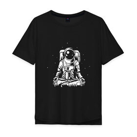 Мужская футболка хлопок Oversize с принтом Space Yoga в Новосибирске, 100% хлопок | свободный крой, круглый ворот, “спинка” длиннее передней части | earth | express | futurama | galaxy | moon | nasa | planet | space | star | world | yoga | астронавт | вселенная | гагарин | галактика | звезда | звезды | земля | йога | космонавт | космос | луна | мир | н | наса | небо | планета | полёт