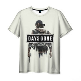 Мужская футболка 3D с принтом Days Gone Poster в Новосибирске, 100% полиэфир | прямой крой, круглый вырез горловины, длина до линии бедер | 2019 | days gone | game | poster | ps4 | zombie | жизнь после | зомби | игра