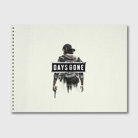 Альбом для рисования с принтом Days Gone Poster в Новосибирске, 100% бумага
 | матовая бумага, плотность 200 мг. | 2019 | days gone | game | poster | ps4 | zombie | жизнь после | зомби | игра