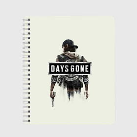 Тетрадь с принтом Days Gone Poster в Новосибирске, 100% бумага | 48 листов, плотность листов — 60 г/м2, плотность картонной обложки — 250 г/м2. Листы скреплены сбоку удобной пружинной спиралью. Уголки страниц и обложки скругленные. Цвет линий — светло-серый
 | 2019 | days gone | game | poster | ps4 | zombie | жизнь после | зомби | игра