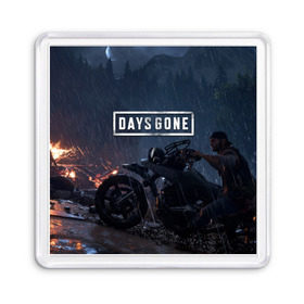 Магнит 55*55 с принтом Days Gone в Новосибирске, Пластик | Размер: 65*65 мм; Размер печати: 55*55 мм | Тематика изображения на принте: 2019 | days gone | game | poster | ps4 | zombie | жизнь после | зомби | игра