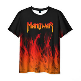 Мужская футболка 3D с принтом MANOWAR в Новосибирске, 100% полиэфир | прямой крой, круглый вырез горловины, длина до линии бедер | manowar | manowar 2019 | manowar warriors | manowar world | группа manowar | концерт manowar. | мановар