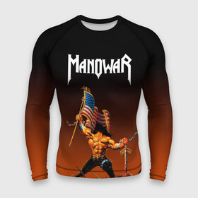 Мужской рашгард 3D с принтом MANOWAR в Новосибирске,  |  | manowar | manowar 2019 | manowar warriors | manowar world | группа manowar | концерт manowar. | мановар