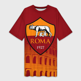 Платье-футболка 3D с принтом Рома в Новосибирске,  |  | as roma | giallorossi | lupi | roma | romanista | волки | жёлто красные | италия | рома | серия а | форма | футбол | футболист | футбольная | футбольный клуб