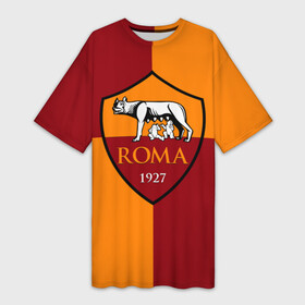 Платье-футболка 3D с принтом Рома в Новосибирске,  |  | as roma | giallorossi | lupi | roma | romanista | волки | жёлто красные | италия | рома | серия а | форма | футбол | футболист | футбольная | футбольный клуб