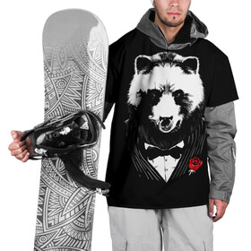 Накидка на куртку 3D с принтом Медведь авторитет в Новосибирске, 100% полиэстер |  | authority | bear | go | авторитет | аль капоне | бабочка | в носу | взгляд | галстук | графика | дикий | животное | иллюстрация | картинка | кольцо | костюм | красная | крестный | мафия | медведь | мода | отец