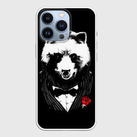 Чехол для iPhone 13 Pro с принтом Медведь авторитет в Новосибирске,  |  | authority | bear | go | авторитет | аль капоне | бабочка | в носу | взгляд | галстук | графика | дикий | животное | иллюстрация | картинка | кольцо | костюм | красная | крестный | мафия | медведь | мода | отец