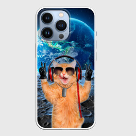 Чехол для iPhone 13 Pro с принтом Кот на луне в Новосибирске,  |  | cat | астрономия | в космосе | в наушниках | в очках | грозовой кошак | животные | звезды | земля | илон маск | космическая | космонавт | космос | кот | котейка | котики | луна | луноход | на фоне земли