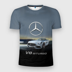 Мужская футболка 3D спортивная с принтом V8 Biturbo в Новосибирске, 100% полиэстер с улучшенными характеристиками | приталенный силуэт, круглая горловина, широкие плечи, сужается к линии бедра | amg | cool | design | mercedes | mercedes benz | motorsport | power | prestige | race | sport car | status | автоспорт | гонка | дизайн | круто | мерседес | мощь | престиж | спорткар | статус