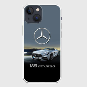 Чехол для iPhone 13 mini с принтом V8 Biturbo в Новосибирске,  |  | amg | cool | design | mercedes | mercedes benz | motorsport | power | prestige | race | sport car | status | автоспорт | гонка | дизайн | круто | мерседес | мощь | престиж | спорткар | статус