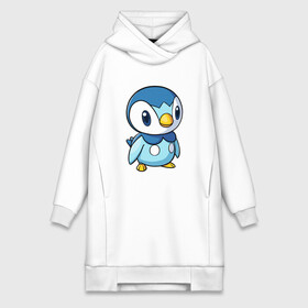 Платье-худи хлопок с принтом Piplup в Новосибирске,  |  | piplup | пингвин | пингвиненок | пиплуп | покемон | покемоны | синий