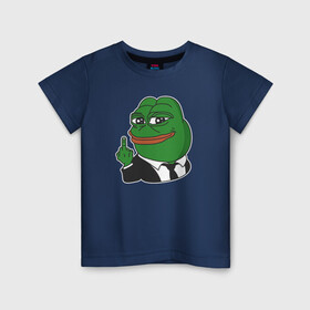 Детская футболка хлопок с принтом Pepe  в Новосибирске, 100% хлопок | круглый вырез горловины, полуприлегающий силуэт, длина до линии бедер | bad | dab | frog | good | kek | make pepe great again | pepe | sad | sad frog | vote for pepe | кек | лягушка | мем | мемы | пепе | со смыслом | фрог