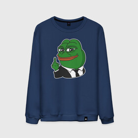 Мужской свитшот хлопок с принтом Pepe  в Новосибирске, 100% хлопок |  | bad | dab | frog | good | kek | make pepe great again | pepe | sad | sad frog | vote for pepe | кек | лягушка | мем | мемы | пепе | со смыслом | фрог