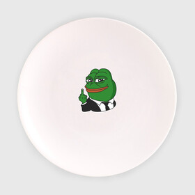 Тарелка 3D с принтом Pepe  в Новосибирске, фарфор | диаметр - 210 мм
диаметр для нанесения принта - 120 мм | bad | dab | frog | good | kek | make pepe great again | pepe | sad | sad frog | vote for pepe | кек | лягушка | мем | мемы | пепе | со смыслом | фрог