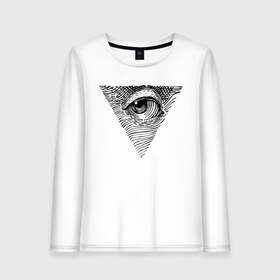 Женский лонгслив хлопок с принтом eye в Новосибирске, 100% хлопок |  | black | eye | minimalism | money | philosophy | pyramid | raster | supreme | usa | white | белый | глаз | деньги | доллар | минимализм | пирамида | растр | сша | философия | черный