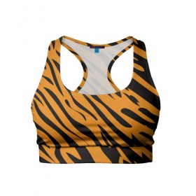 Женский спортивный топ 3D с принтом Тигр в Новосибирске, 82% полиэстер, 18% спандекс Ткань безопасна для здоровья, позволяет коже дышать, не мнется и не растягивается |  | животное | зверь | кардашьян | ким | кот | лев | оранжевый | полосы | рыжий | тигр | черный