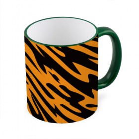 Кружка 3D с принтом Тигр в Новосибирске, керамика | ёмкость 330 мл | Тематика изображения на принте: животное | зверь | кардашьян | ким | кот | лев | оранжевый | полосы | рыжий | тигр | черный