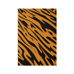 Обложка для паспорта матовая кожа с принтом Тигр в Новосибирске, натуральная матовая кожа | размер 19,3 х 13,7 см; прозрачные пластиковые крепления | животное | зверь | кардашьян | ким | кот | лев | оранжевый | полосы | рыжий | тигр | черный