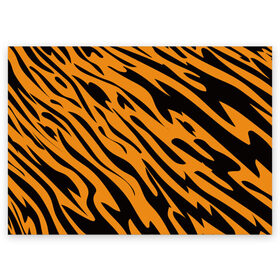 Поздравительная открытка с принтом Тигр в Новосибирске, 100% бумага | плотность бумаги 280 г/м2, матовая, на обратной стороне линовка и место для марки
 | животное | зверь | кардашьян | ким | кот | лев | оранжевый | полосы | рыжий | тигр | черный
