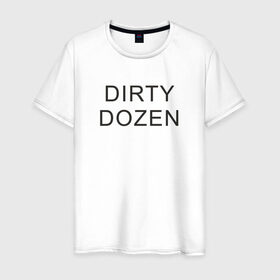 Мужская футболка хлопок с принтом DIRTY DOZEN (The Prodigy) в Новосибирске, 100% хлопок | прямой крой, круглый вырез горловины, длина до линии бедер, слегка спущенное плечо. | Тематика изображения на принте: dirty dozen | keith flint | the prodigy | кинт флинт | клубная музыка | продиджи