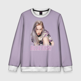 Детский свитшот 3D с принтом Billie Eilish в Новосибирске, 100% полиэстер | свободная посадка, прямой крой, мягкая тканевая резинка на рукавах и понизу свитшота | Тематика изображения на принте: bilie | billi | billie | eilish | eillish | elish | ellish | eyes | ocean | pop music | айлиш | алиш | били | билли | музыка | певица | поп | эйлиш | элиш