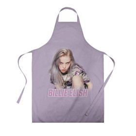 Фартук 3D с принтом Billie Eilish в Новосибирске, 100% полиэстер | общий размер — 65 х 85 см, ширина нагрудника — 26 см, горловина — 53 см, длина завязок — 54 см, общий обхват в поясе — 173 см. Принт на завязках и на горловине наносится с двух сторон, на основной части фартука — только с внешней стороны | bilie | billi | billie | eilish | eillish | elish | ellish | eyes | ocean | pop music | айлиш | алиш | били | билли | музыка | певица | поп | эйлиш | элиш