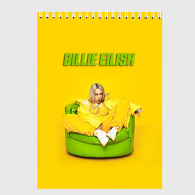 Скетчбук с принтом Billie Eilish в Новосибирске, 100% бумага
 | 48 листов, плотность листов — 100 г/м2, плотность картонной обложки — 250 г/м2. Листы скреплены сверху удобной пружинной спиралью | bilie | billi | billie | eilish | eillish | elish | ellish | eyes | ocean | pop music | айлиш | алиш | били | билли | музыка | певица | поп | эйлиш | элиш