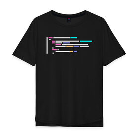 Мужская футболка хлопок Oversize с принтом Подсветка синтаксиса кода в Новосибирске, 100% хлопок | свободный крой, круглый ворот, “спинка” длиннее передней части | Тематика изображения на принте: 1с | c | highlighter | java | javascript | php | programmer | sql | syntax | код | компьютер | программа | с++ | сисадмин