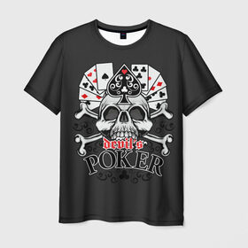 Мужская футболка 3D с принтом Poker в Новосибирске, 100% полиэфир | прямой крой, круглый вырез горловины, длина до линии бедер | Тематика изображения на принте: po | буны | веер | винтаж | графика | дизайн | игра | игральные | иллюстрация | казино | картинка | карты | кости | крести | масть | мода | надпись | орнамент | пики | покер | рисунок | сердце | символ | стиль