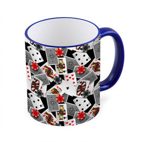 Кружка с принтом Игральные карты в Новосибирске, керамика | ёмкость 330 мл | буны | вольты | графика | дамы | десятки | игра | игральные | иллюстрация | казино | картинка | карты | коллаж | короли | красные | крести | масть | мода | орнамент | пики | покер | разбросаны | рисунок