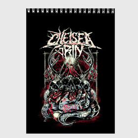 Скетчбук с принтом Chelsea Grin в Новосибирске, 100% бумага
 | 48 листов, плотность листов — 100 г/м2, плотность картонной обложки — 250 г/м2. Листы скреплены сверху удобной пружинной спиралью | chelsea grin | metal | группы | дэткор | метал | музыка | рок