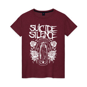 Женская футболка хлопок с принтом Suicide Silence в Новосибирске, 100% хлопок | прямой крой, круглый вырез горловины, длина до линии бедер, слегка спущенное плечо | metal | suicide silence | грув метал | группы | дэткор | метал | музыка | ню метал | рок