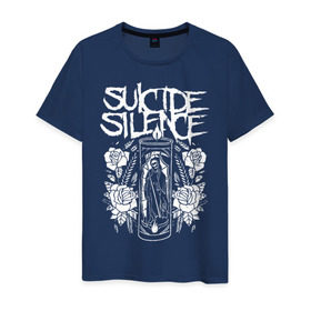 Мужская футболка хлопок с принтом Suicide Silence в Новосибирске, 100% хлопок | прямой крой, круглый вырез горловины, длина до линии бедер, слегка спущенное плечо. | metal | suicide silence | грув метал | группы | дэткор | метал | музыка | ню метал | рок